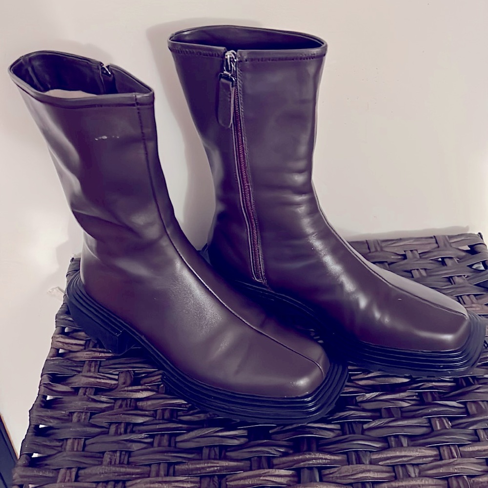 CHIKO Shanie Square Toe Block Heels Ankle Boots